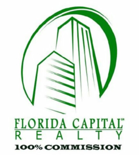 FLORIDA CAPITAL R E A L T Y 100% COMMISSION Logo (USPTO, 05/09/2013)