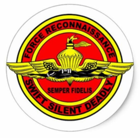 FORCE RECONNAISSANCE SEMPER FIDELIS SWIFT SILENT DEADLY Logo (USPTO, 12/11/2017)