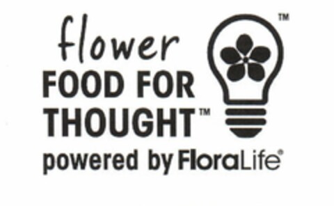 FLOWER FOOD FOR THOUGHT POWERED BY FLORALIFE Logo (USPTO, 26.07.2018)