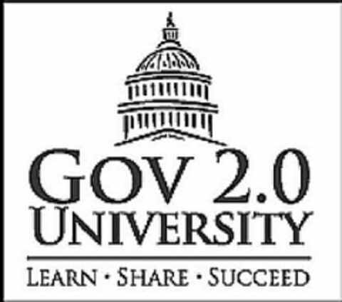 GOV 2.0 UNIVERSITY LEARN · SHARE · SUCCEED Logo (USPTO, 05/17/2010)