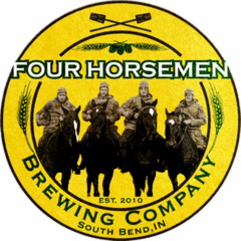 FOUR HORSEMEN BREWING COMPANY EST. 2010 SOUTH BEND, IN Logo (USPTO, 24.06.2011)