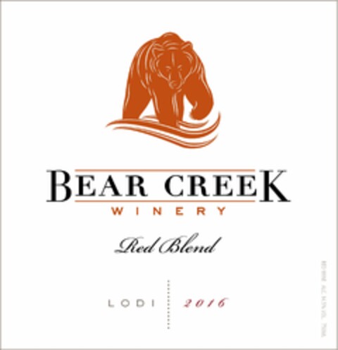 BEAR CREEK WINERY RED BLEND Logo (USPTO, 10.04.2017)