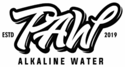 PAW ALKALINE WATER ESTD 2019 Logo (USPTO, 28.01.2020)