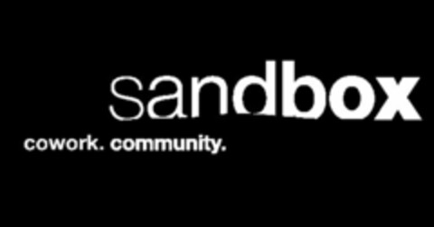 SANDBOX COWORK. COMMUNITY. Logo (USPTO, 23.01.2009)