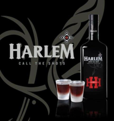 HARLEM CALL THE SHOTS HH HARLEM SERVE ICE COLD KRUIDEN LIQUEUR IMPORTED HH Logo (USPTO, 28.07.2009)