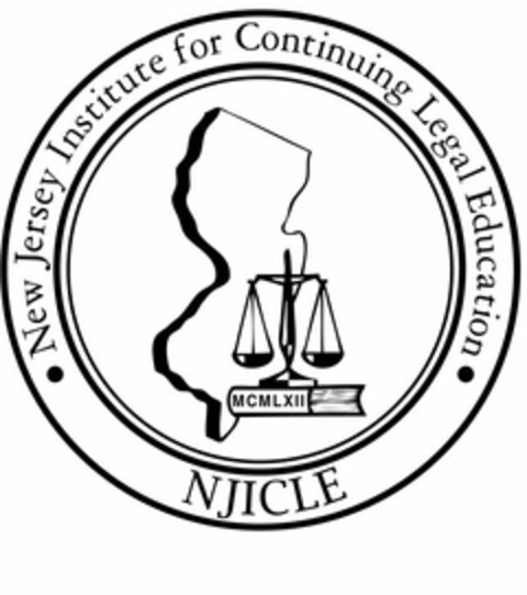 NEW JERSEY INSTITUTE FOR CONTINUING LEGAL EDUCATION NJICLE MCMLXII Logo (USPTO, 04/22/2010)