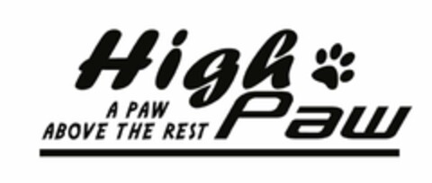 HIGH PAW A PAW ABOVE THE REST Logo (USPTO, 07/22/2013)