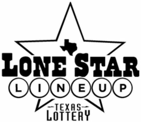 LONE STAR LINEUP - TEXAS - LOTTERY Logo (USPTO, 08.07.2016)