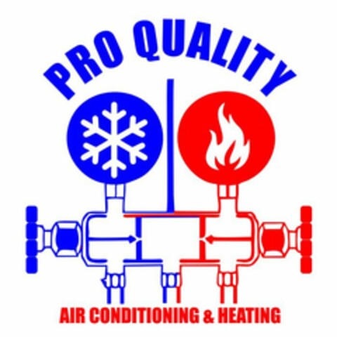 PRO QUALITY AIR CONDITIONING & HEATING Logo (USPTO, 07/14/2017)