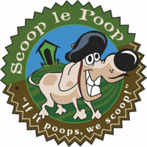 SCOOP LE POOP "IF IT POOPS, WE SCOOP!" Logo (USPTO, 07/23/2019)