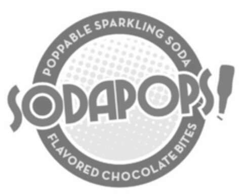 SODAPOPS POPPABLE SPARKLING SODA FLAVORED CHOCOLATE BITES Logo (USPTO, 09.08.2016)