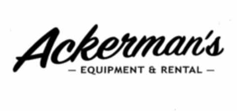 ACKERMAN'S - EQUIPMENT & RENTAL - Logo (USPTO, 11/28/2018)