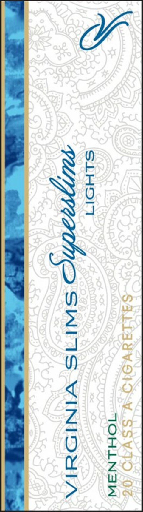 VIRGINIA SLIMS SUPERSLIMS LIGHTS VS MENTHOL 20 CLASS A CIGARETTES Logo (USPTO, 01.09.2009)