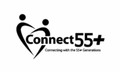 CONNECT 55+ CONNECTING WITH THE 55+ GENERATIONS Logo (USPTO, 03/21/2011)