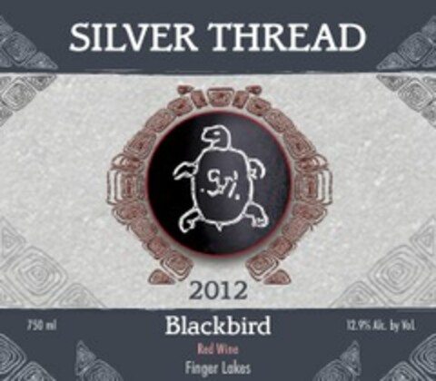 SILVER THREAD 2012 BLACKBIRD RED WINE FINGER LAKES Logo (USPTO, 31.07.2013)