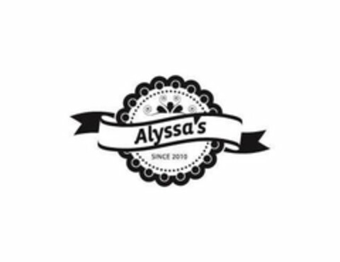 ALYSSA'S SINCE 2010 Logo (USPTO, 10/09/2017)