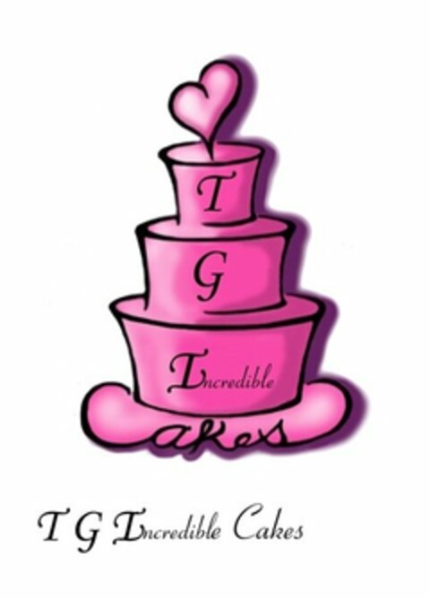 T G INCREDIBLE CAKES T G INCREDIBLE CAKES Logo (USPTO, 08.03.2014)