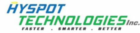 HYSPOT TECHNOLOGIES INC. FASTER   ·  SMARTER   ·  BETTER Logo (USPTO, 07/21/2016)