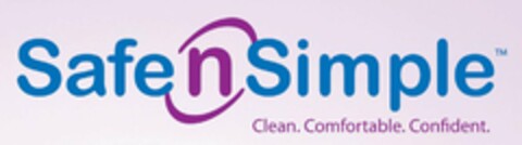 SAFE N SIMPLE CLEAN.COMFORTABLE.CONFIDENT. Logo (USPTO, 01/09/2019)