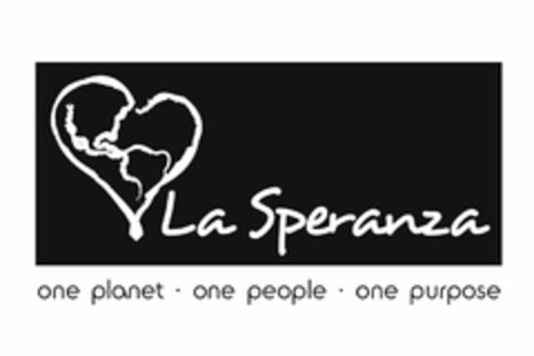 LA SPERANZA ONE PLANET · ONE PEOPLE · ONE PURPOSE Logo (USPTO, 05/13/2009)