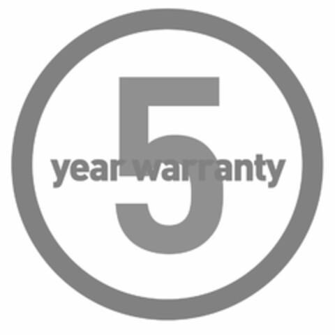 5 YEAR WARRANTY Logo (USPTO, 07.12.2011)
