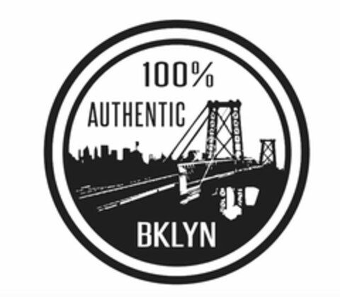 100% AUTHENTIC BKLYN Logo (USPTO, 14.11.2015)