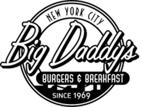 BIG DADDY'S BURGERS & BREAKFAST SINCE 1969 NEW YORK CITY Logo (USPTO, 09/16/2016)