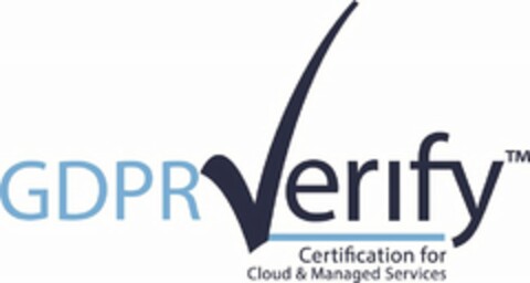 GDPR VERIFY CERTIFICATION FOR CLOUD & MANAGED SERVICES Logo (USPTO, 29.05.2018)