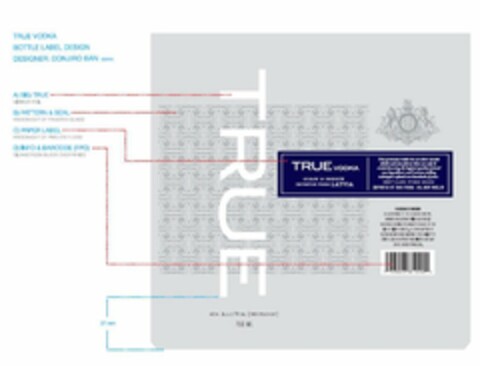 TRUE VODKA CLEAN & SMOOTH IMPORTED FROM LATVIA Logo (USPTO, 08.02.2009)