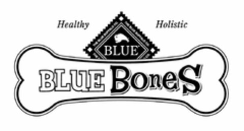 THE BLUE BUFFALO CO. BLUE BLUE BONES HEALTHY HOLISTIC Logo (USPTO, 03/22/2010)