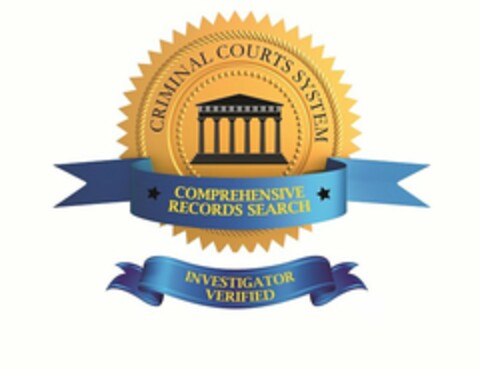 CRIMINAL COURTS SYSTEM COMPREHENSIVE RECORDS SEARCH INVESTIGATOR VERIFIED Logo (USPTO, 08/24/2012)