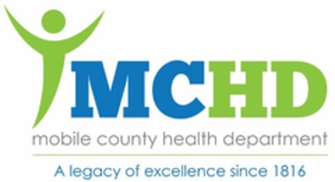 MCHD MOBILE COUNTY HEALTH DEPARTMENT A LEGACY OF EXCELLENCE SINCE 1816 Logo (USPTO, 10.06.2014)