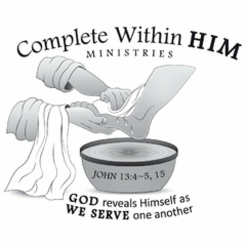 COMPLETE WITHIN HIM MINISTRIES JOHN 13:4~5, 15 GOD REVEALS HIMSELF AS WE SERVE ONE ANOTHER Logo (USPTO, 13.08.2014)