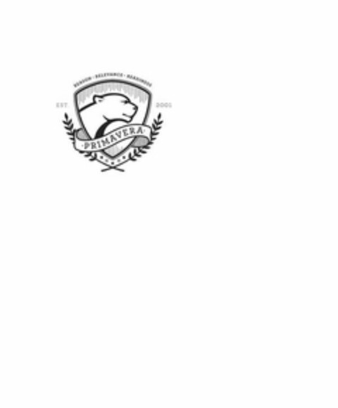 REASON · RELEVANCE · READINESS EST. 2001 · PRIMAVERA · Logo (USPTO, 20.04.2017)