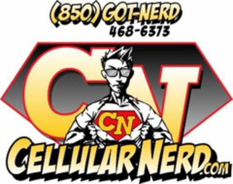 (850)GOT-NERD 468-6373 CN CN CELLULARNERD.COM Logo (USPTO, 15.01.2018)