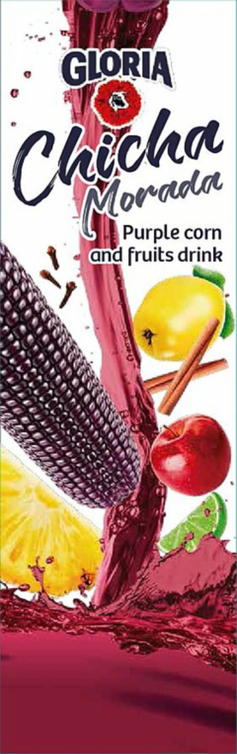 GLORIA CHICHA MORADA PURPLE CORN AND FRUITS DRINK Logo (USPTO, 30.08.2018)