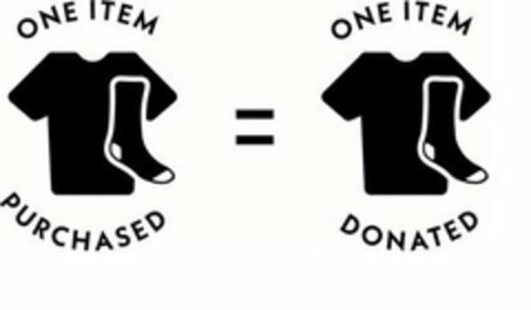 ONE ITEM PURCHASED = ONE ITEM DONATED Logo (USPTO, 05.03.2019)