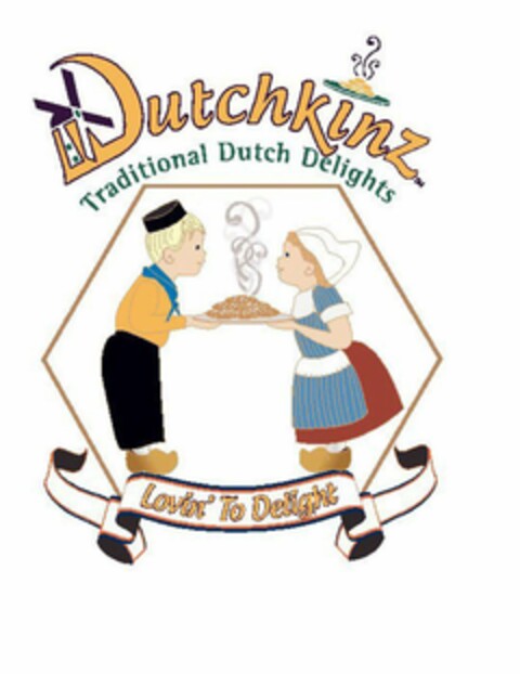 DUTCHKINZ TRADITIONAL DUTCH DELIGHTS LOVIN' TO DELIGHT Logo (USPTO, 12/18/2019)