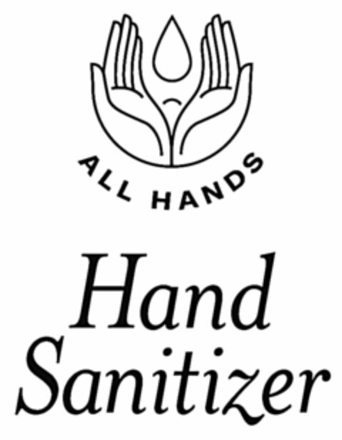 ALL HANDS HAND SANITIZER Logo (USPTO, 03/31/2020)