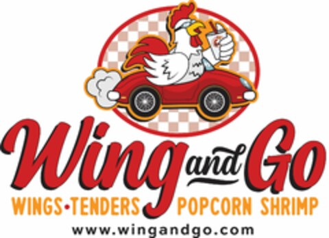 WING AND GO WINGS TENDERS POPCORN SHRIMP WWW.WINGANDGO.COM Logo (USPTO, 09/21/2020)