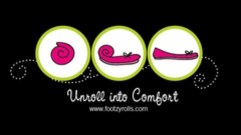 UNROLL INTO COMFORT WWW.FOOTZYROLLS.COM Logo (USPTO, 09/25/2009)