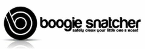 B BOOGIE SNATCHER SAFELY CLEAN YOUR LITTLE ONE'S NOSE! Logo (USPTO, 09/11/2011)