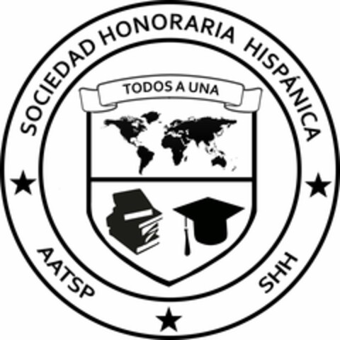 SOCIEDAD HONORARIA HISPANICA AATSP SHH TODOS A UNA Logo (USPTO, 19.09.2016)