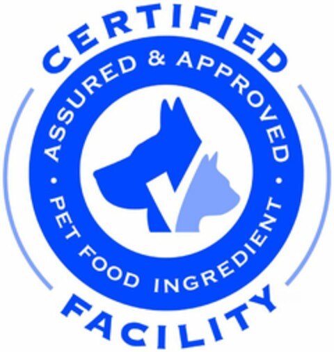 CERTIFIED FACILITY · ASSURED & APPROVED· PET FOOD INGREDIENT Logo (USPTO, 25.05.2017)