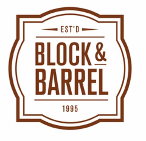 EST'D BLOCK & BARREL 1995 Logo (USPTO, 26.06.2017)