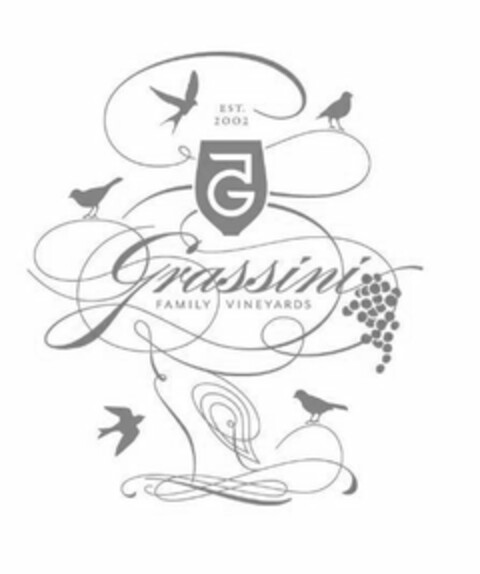 EST. 2002 G 5 GRASSINI FAMILY VINEYARDS Logo (USPTO, 28.02.2018)