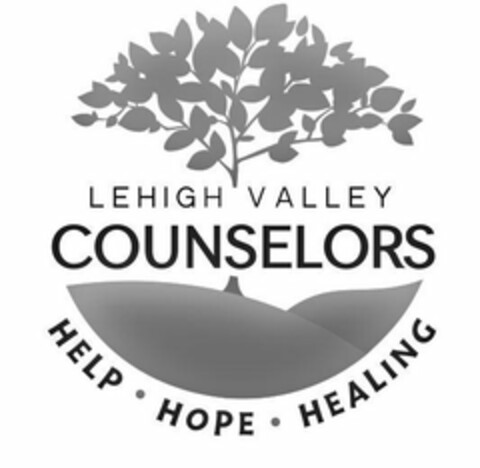 LEHIGH VALLEY COUNSELORS HELP · HOPE · HEALING Logo (USPTO, 30.01.2019)