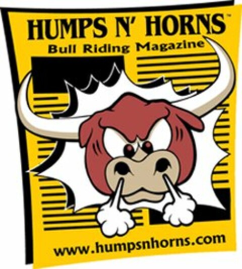 HUMPS N' HORNS BULL RIDING MAGAZINE WWW.HUMPSNHORNS.COM Logo (USPTO, 09/28/2012)