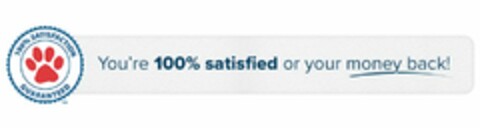 YOU'RE 100% SATISFIED OR YOUR MONEY BACK! Logo (USPTO, 29.05.2014)