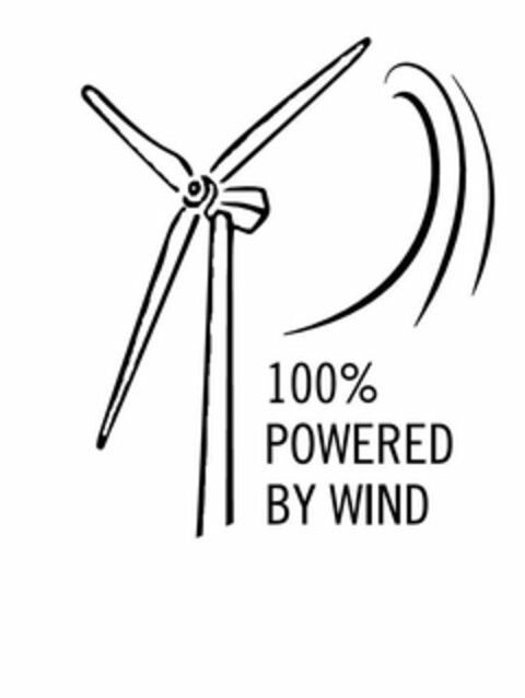 100% POWERED BY WIND Logo (USPTO, 04/03/2019)